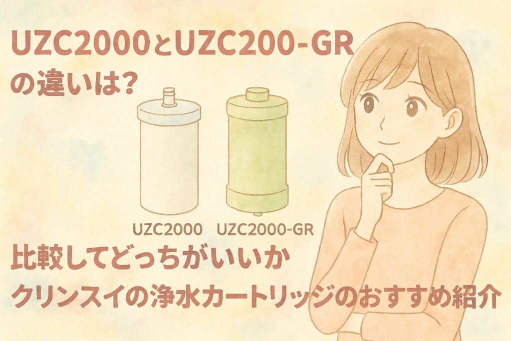 UZC2000とUZC2000-GRの違いは？比較してどっちがいいかクリンスイの浄水カートリッジのおすすめを紹介